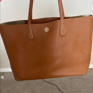 Tory Burch Brown Leather Structured Tote
